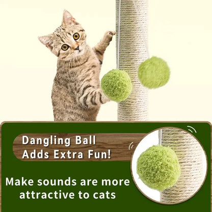 Cat Scratching Post for Kitten Cute Green Leaves Cat Scratching Posts with Sisal Rope Indoor Cats Posts Cat Tree Pet Products