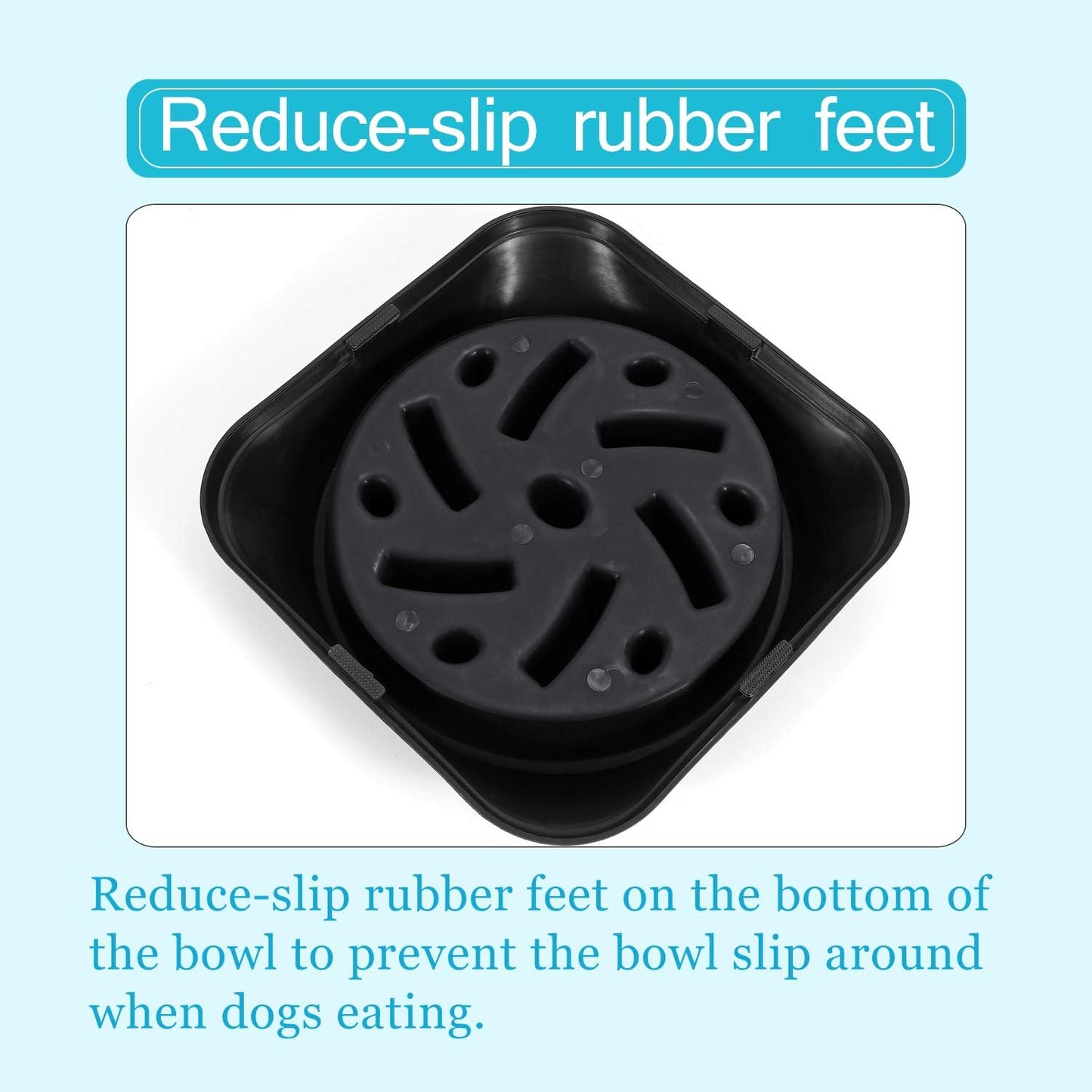 Dog Feeder Slow Eating Pet Bowl Eco-Friendly Durable Non-Toxic Preventing Choking Healthy Design Bowl for Dog Pet(S-M,Black)